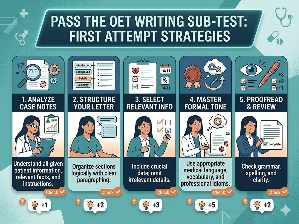 Pass the OET Writing sub-test: first attempt strategies