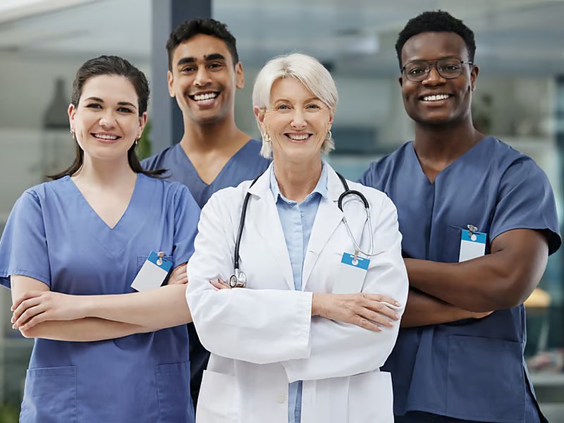 Medical team in scrubs